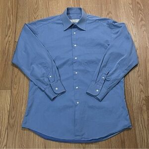 Italy Ermenegildo Zegna Men’s Large 38/15 Long Sleeve Button Down Shirt Blue